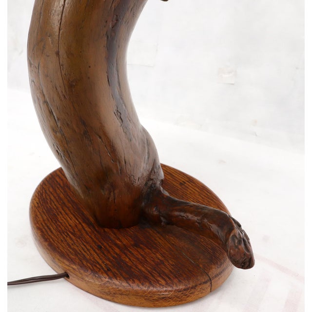 Mid 20th Century Varnished Arts & Crafts Driftwood Table Lamp For Sale - Image 9 of 12