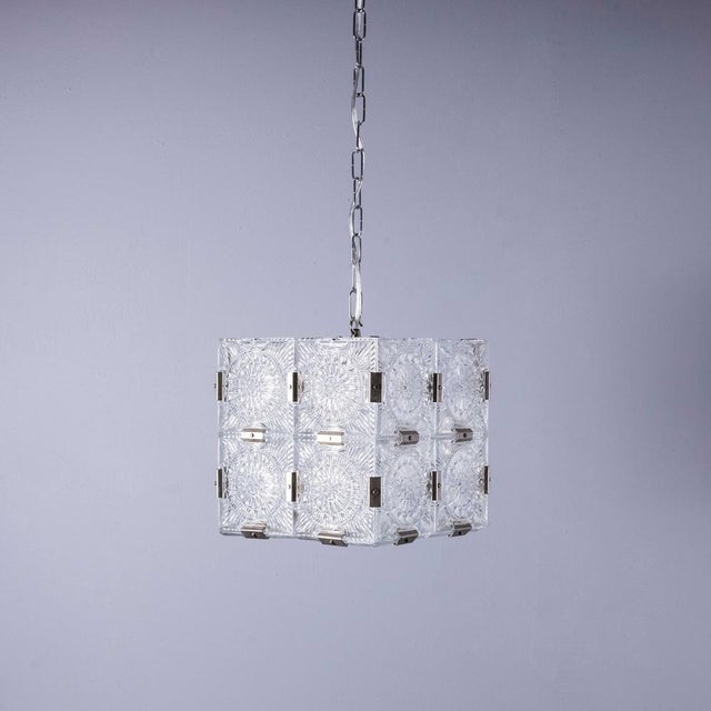 Cast Glass Cube Pendant Lamp, 1960s For Sale - Image 10 of 10