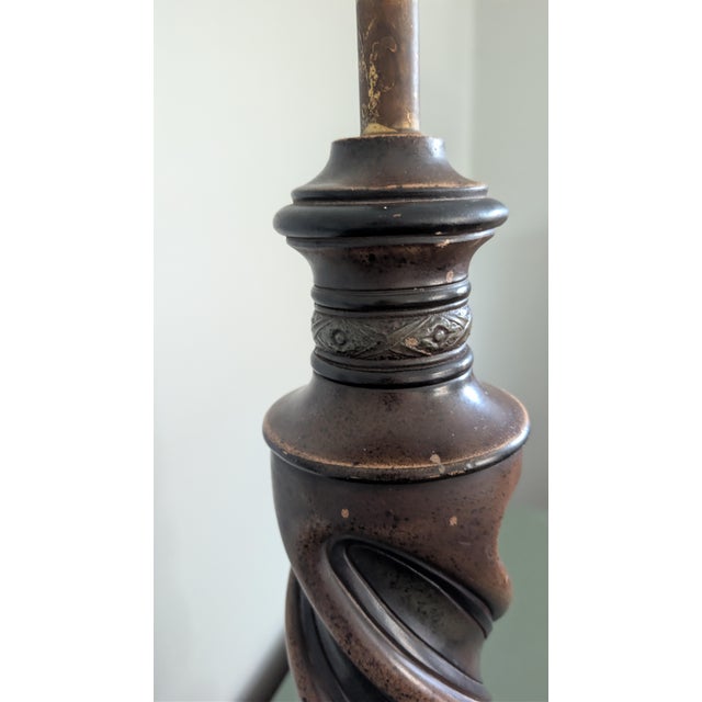 Sculpture Materials 1969 Pieri Large Statement Sculptural Twisted Chalkware Table Lamp For Sale - Image 7 of 12