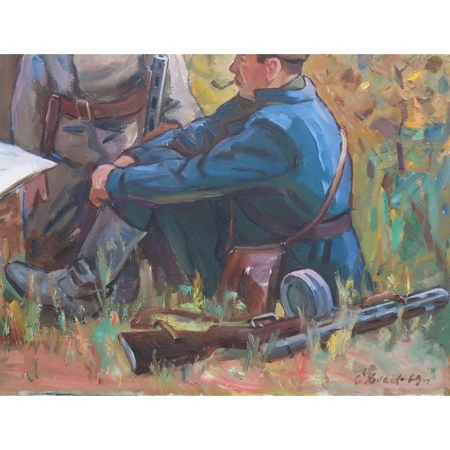 1960s Soviet Army Oil Painting, Ukrainian Artist, 1969 120-160 For Sale - Image 5 of 6