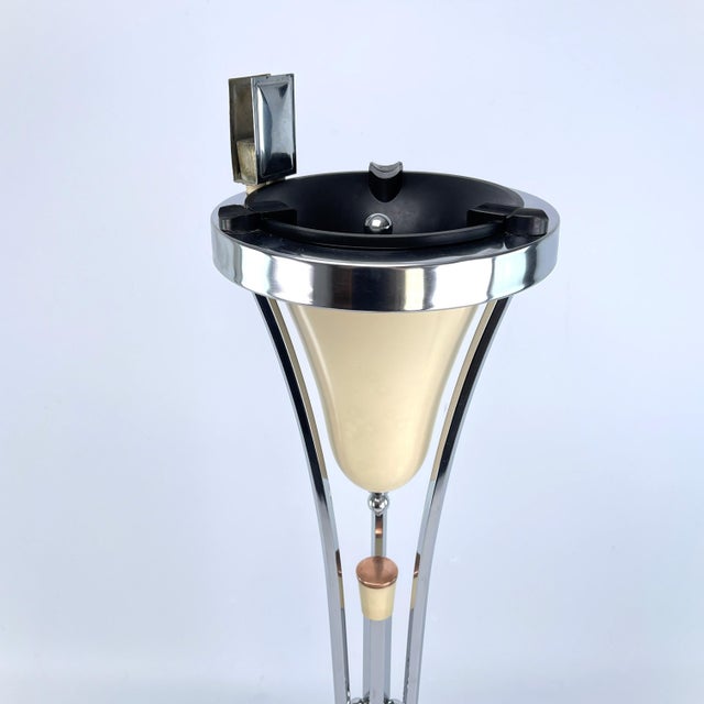 Art Deco Ashtray Stand in Chrome and Bakelite by Demeyere, 1930s For Sale - Image 3 of 7
