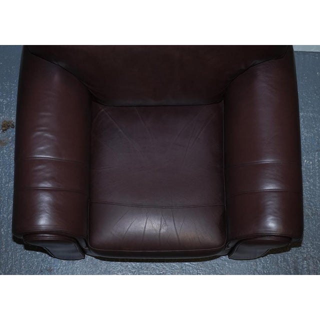 Brown Large Brown Leather Armchairs, Set of 2 For Sale - Image 8 of 18