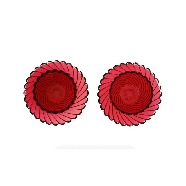 Vintage Ruby Red Crystal Glass Bowls and Plates - 4 Pieces For Sale - Image 4 of 7