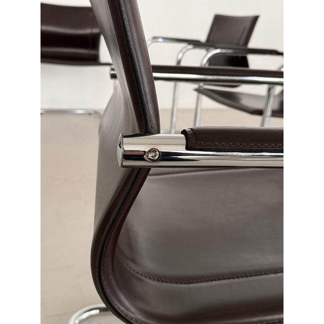 Leather Mg15 Cantilever Dining Chairs in Mokka Mousse by Matteo Grassi & Mart Stam, 1980s, Set of 6 For Sale - Image 10 of 18