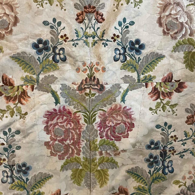 Antique Embroidered Round Tablecloth, 1700s For Sale - Image 4 of 10