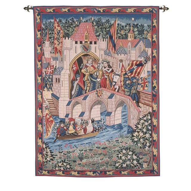 This tapestry is woven on a Jacquard Loom in the traditional weaving region of Flanders and represents a May time...
