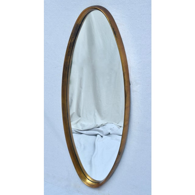 Vintage Labarge Oval Gilt-Wood Mirror, Italy 1960's For Sale - Image 9 of 11