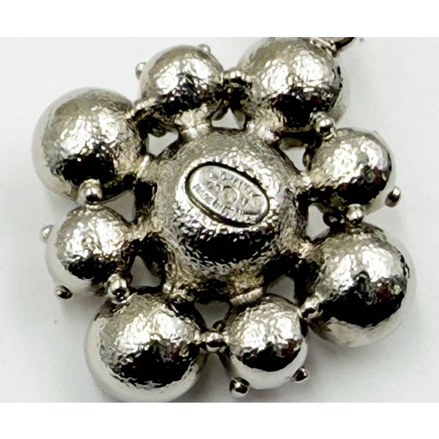 Chanel Chanel Silver CC Argyle Crystal Pendant Necklace For Sale - Image 4 of 4