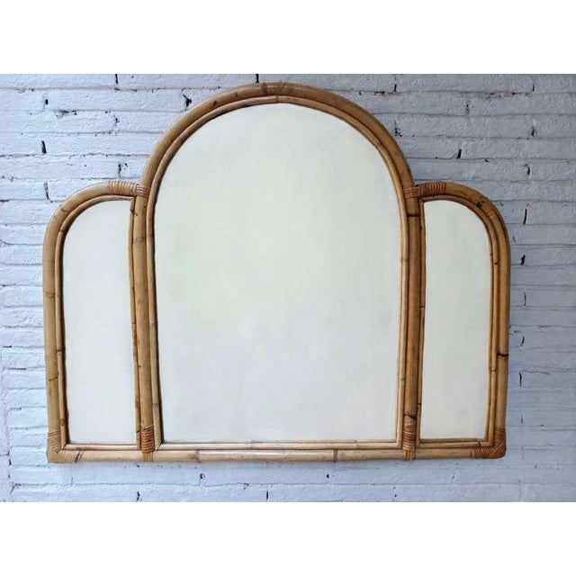 1970s Vintage Bohochic Bamboo Mirror, 1970s For Sale - Image 5 of 7