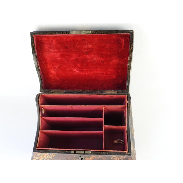 Antique Victorian Jennens & Bettridge Paper Mache Letter Box Chairish