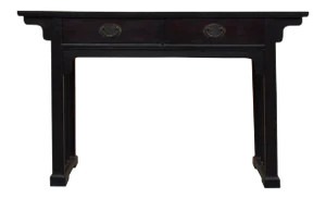 Chinese Dark Brown Black Huali Rosewood Plain Ming Style Altar Table