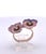 1960s Antique 14k Yellow Gold Double Pansy Brooch With Diamonds, Circa 1960s, Size 6.25 For Sale - Image 5 of 8