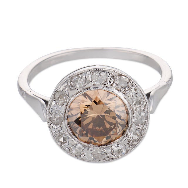 Art Deco 1920s French Art Deco Gia 1.53 Carat Diamond 18k White Gold Engagement Ring, Size 6.25 For Sale - Image 3 of 6