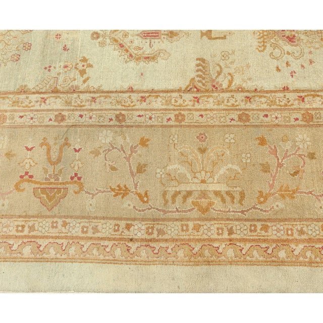 Early 20th Century Authentic Indian Amritsar Handmade Wool Carpet For Sale - Image 5 of 8