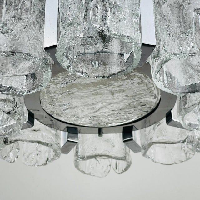 Vintage Ice Murano Glass Chandelier from AV Mazzega, Italy, 1970s For Sale - Image 10 of 18