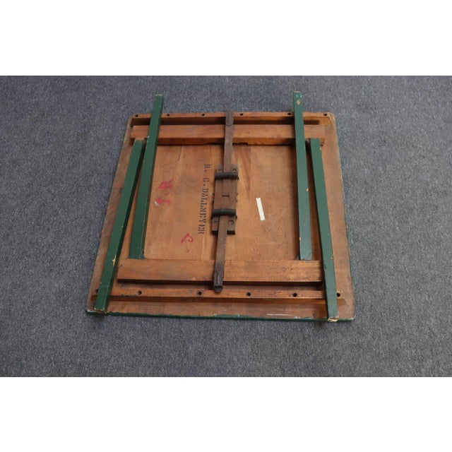 Green Early 20th Century Folk Art Hand-Painted Collapsible Game Table / Chess Board For Sale - Image 8 of 18