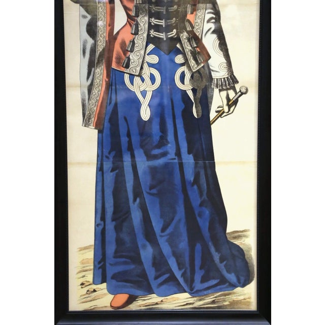 Pair Early 20th Century Carnival Costume Chromolithographs in Black Frames For Sale - Image 10 of 12