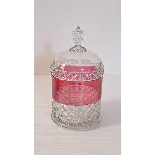 Ripley & Co EAPG Mascotte Ruby Stain Jar Dated 1873 Early American Pattern Glass This listing is for an authentic antique...