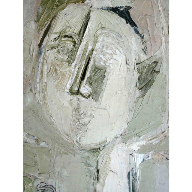 Abstract 1970s Robert Elibekyan Portrait. 1975, Oil on Plywood, 32x27, 5 Cm For Sale - Image 3 of 6