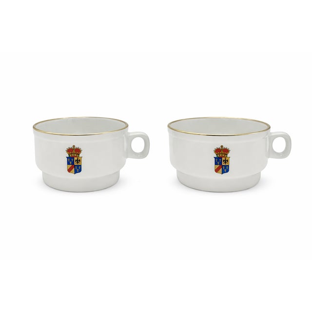 Vintage Villa d'Este Hotel Italy Richard Ginori Coffee Cups - a Pair For Sale - Image 9 of 9