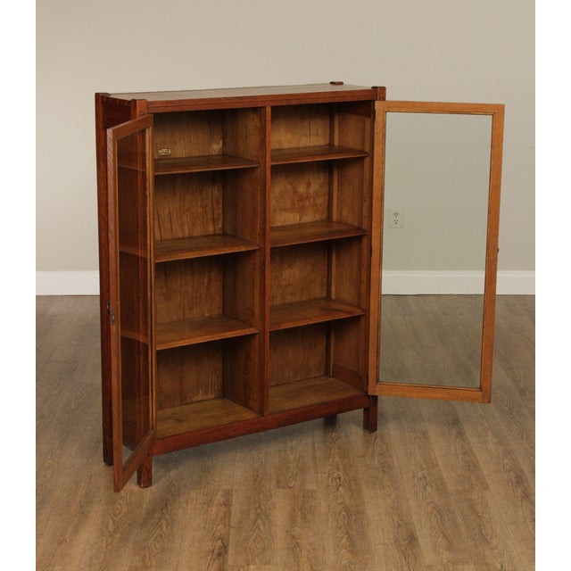 Mission Lifetime Furniture Antique Mission Oak Two-Door Bookcase For Sale - Image 3 of 12