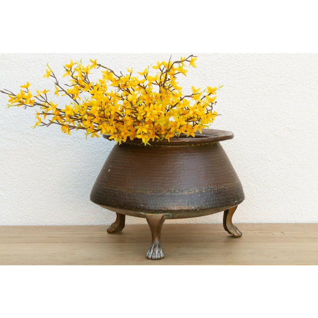English Large Antique English Copper Cauldron For Sale - Image 3 of 10