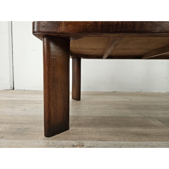 Art Deco Style Walnut Coffee Table, 1950s For Sale - Image 13 of 15