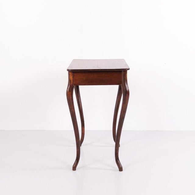 Mahogany Side Table with Drawer and Curved Legs, 1910 For Sale - Image 4 of 11