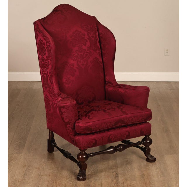 Baroque Baker Stately Homes Collection Pair of Carved Wingback Armchairs For Sale - Image 3 of 18