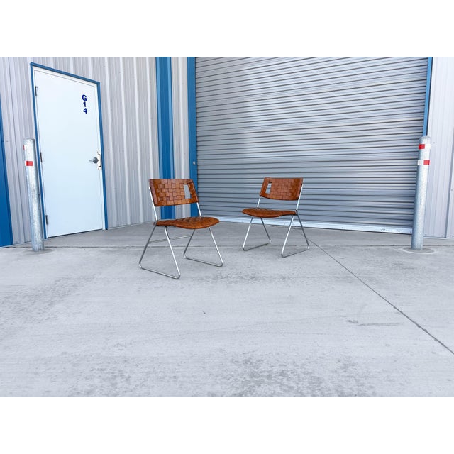 1970s Mid Century Chrome and Leather Dining Chairs by Chromecraft For Sale - Image 10 of 13