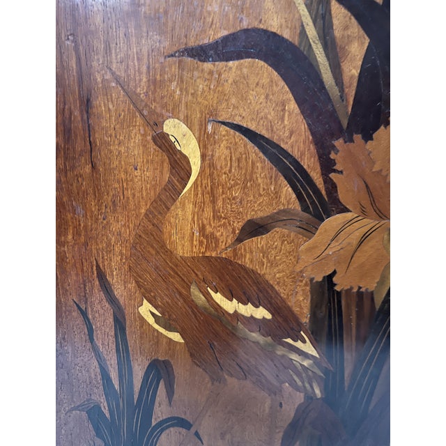 Art Nouveau Marquetry Panels in the style of Ecole de Nancy, 20th Century, Set of 2 For Sale - Image 10 of 15