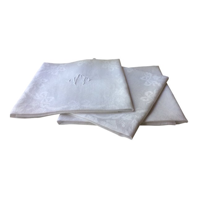Antique French Linen Napkins Set of 3 Chairish