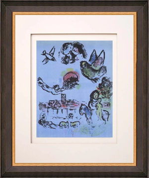 Marc Chagall Original Lithograph Nocturne at Vence 1963 Framed*