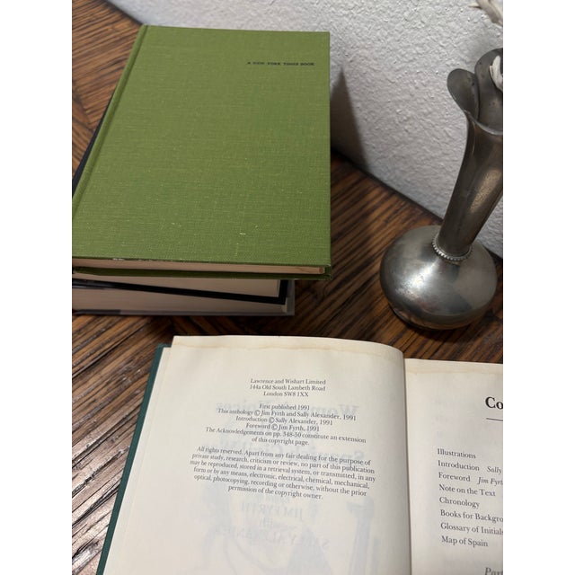 Vintage Spanish Civil War & Identity Hardcover Book Stack - Set of 4 - Grass Green Linen & Slate Tones - Academic Library Vignette For Sale - Image 9 of 9