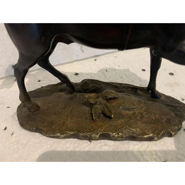 Bronze Horse with Brown Patina on Base, 20th Century For Sale - Image 5 of 12