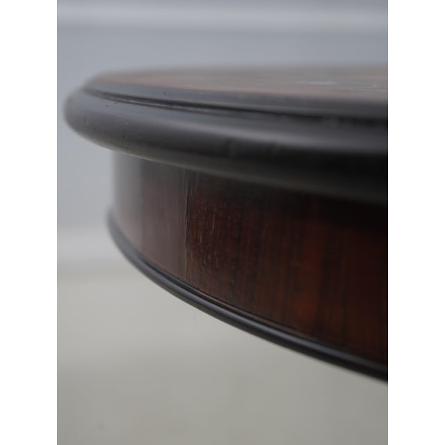 Black Italian Regency Round Black & Gold Inlaid Center Table For Sale - Image 8 of 14