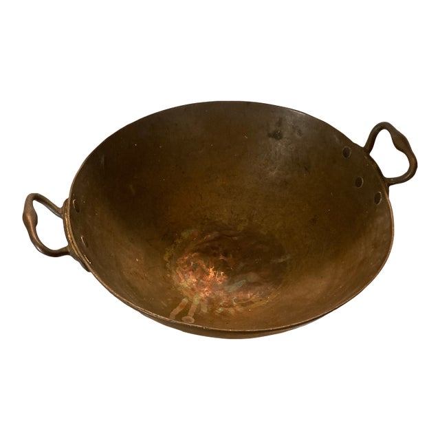 Antique Copper Hand Hammered Bowl For Sale