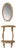 1950s Italian Bamboo and Rattan Mirror and Demilune Console Set For Sale