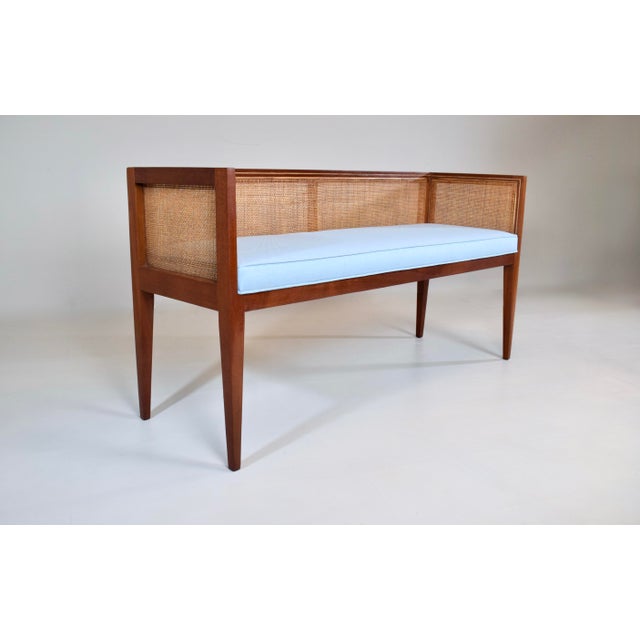 Wood 1950s Walnut Window Bench Attributed to Edward Wormley for Dunbar For Sale - Image 7 of 13