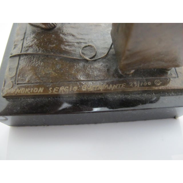 Sergio Bustamante Mexico Bronze Sculpture Moon in Love Waiting on Phone Call For Sale - Image 11 of 11