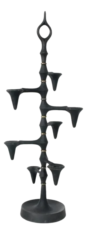 Jeans Quistgaard for Dansk Black Iron & Brass Swivel Candelabra, 1960s