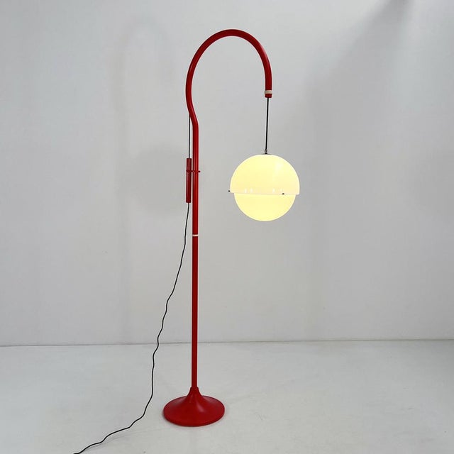 Mid-Century Modern Red Model 4055 Floor Lamp attributed to Luigi Bandini Buti for Kartell, 1960s For Sale - Image 3 of 12