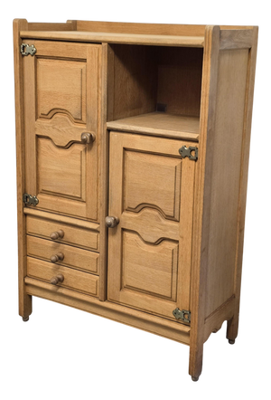 Tall Sideboard with Cupboards, Drawers and Niche by Guillerme et Chambron, 1970s
