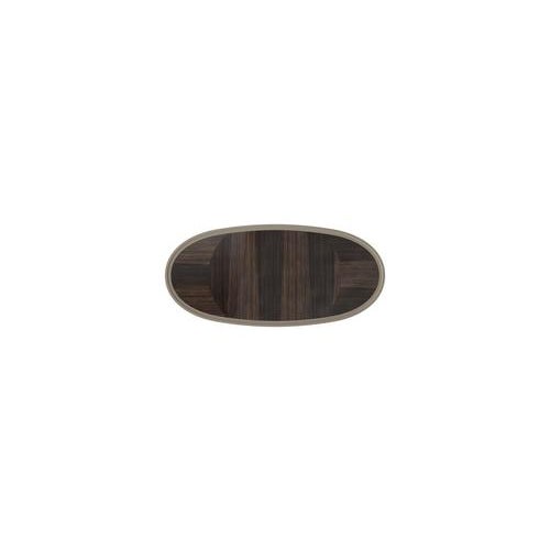 Wood Lacquered Structure Walnut Oval Side Table with Rounded Edges by Ultramobili For Sale - Image 7 of 10