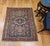 Textile 19th Century Heriz Karajeh Rug, Hand-Knotted Wool, Geometric Pattern, Blue & Green, 4x5 For Sale - Image 7 of 16