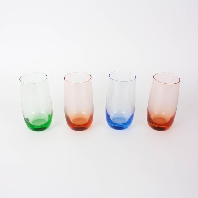 Italian Colorful Glasses, 1980s, Set of 4 For Sale - Image 4 of 17