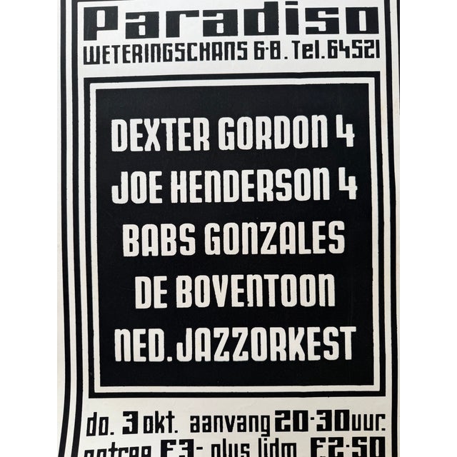 Paper Paradiso Jazz Concert Poster (1974), Martin Kaye, Screenprint, Vintage, Amsterdam For Sale - Image 7 of 8