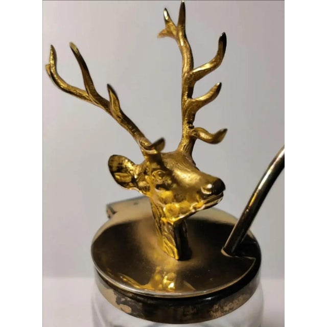 Art Nouveau Antique Ormolu Figural Stag Head Mustard Jar, Circa 1920 For Sale - Image 3 of 13