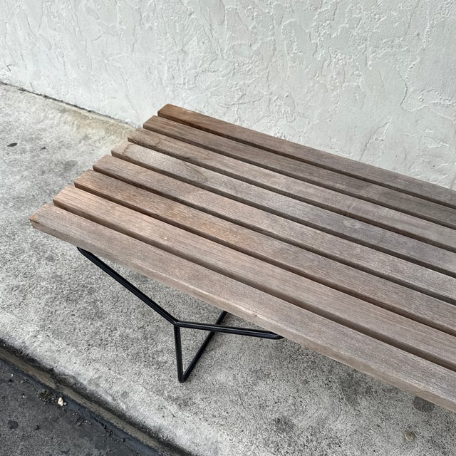 Wood Harry Bertoia for Knoll International Bench, Model 400 For Sale - Image 7 of 12