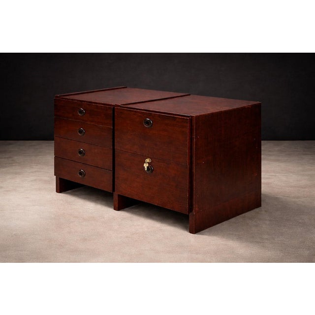 Geraldo De Barros Brazilian Modern Office Cabinet in Rosewood, Hobjeto, 1970s, Pair For Sale - Image 9 of 15